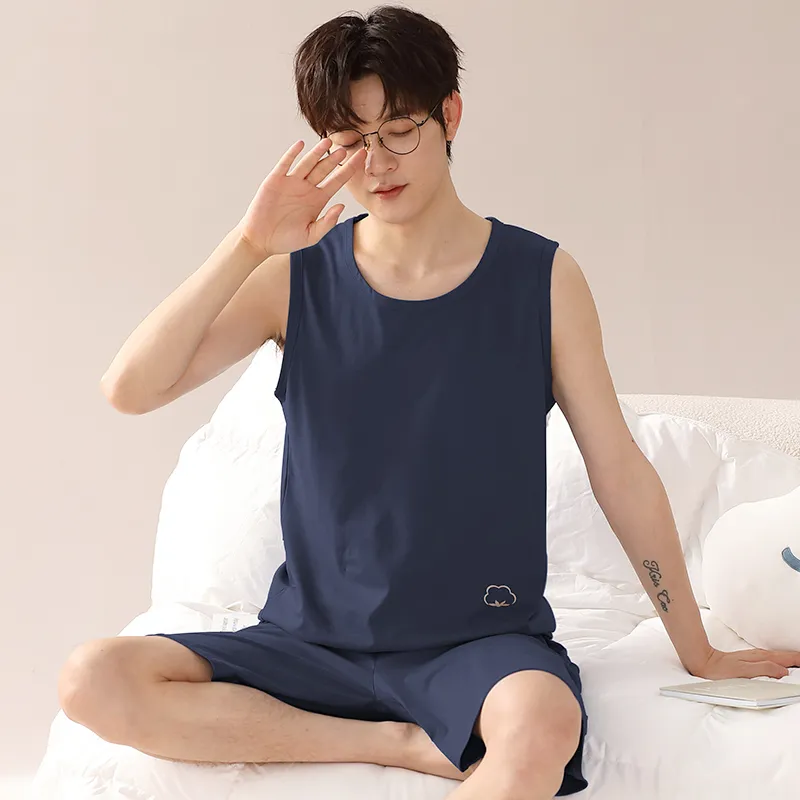Floating Light Islands Pajama Set Men's Box Navy Blue-2