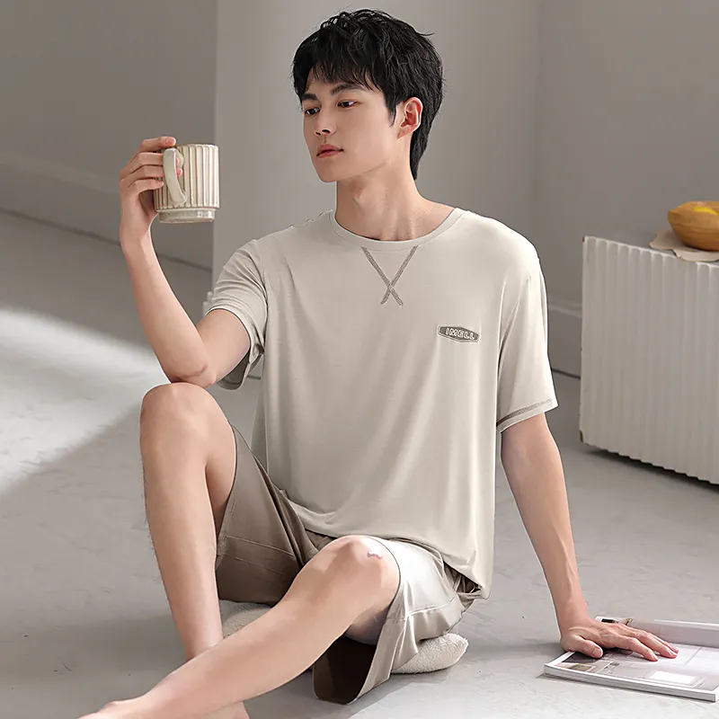 Floating Light Islands Pajama Set Men's Wheat-5