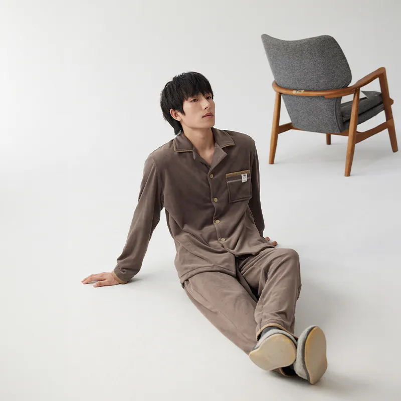 Floating light islands Men Pajama Sets-3