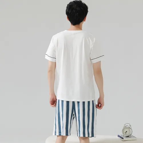 Floating Light Islands Pajama Set Men's Gift Box Set Apricot Blue