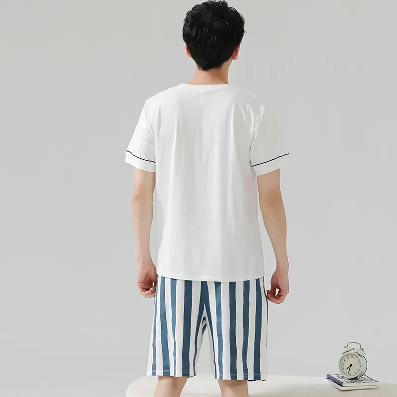 Floating Light Islands Pajama Set Men's Gift Box Set Apricot Blue-0