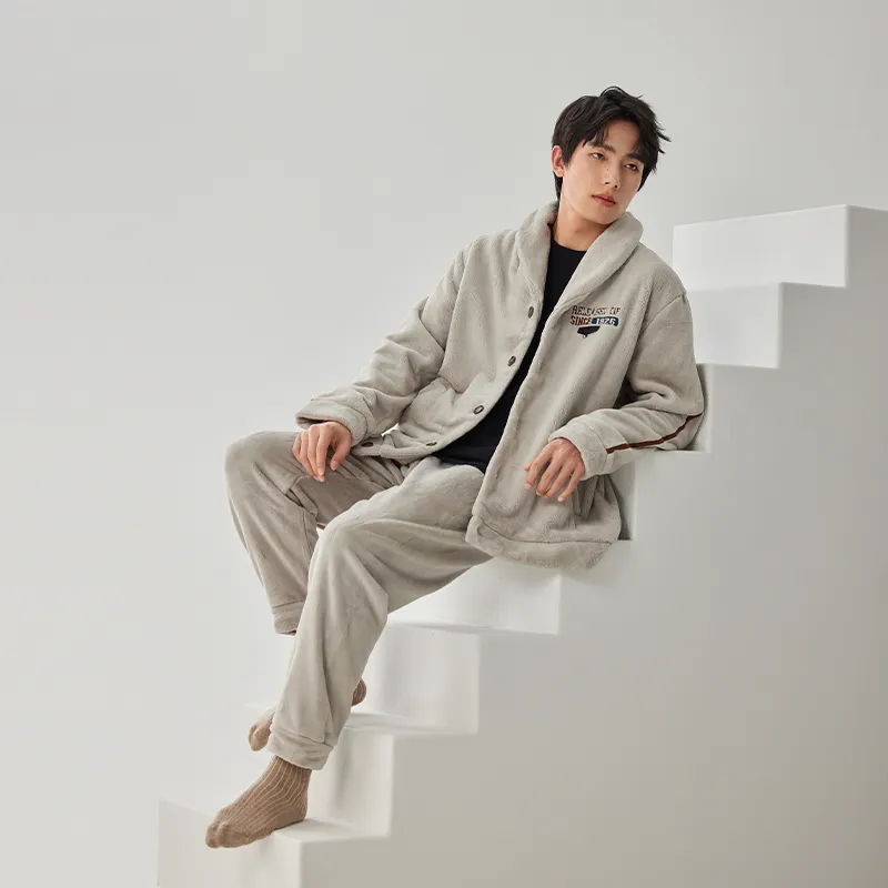 Floating light islands Men Pajama Sets-4