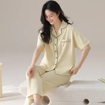Floating Light Islands Pajama Set Women's Yellow