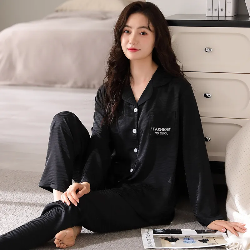 Floating Light Islands Pajama Set Women's Box Black-5