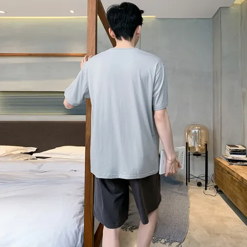Floating Light Islands Pajama Set Men's Gift Box Set Light Gray