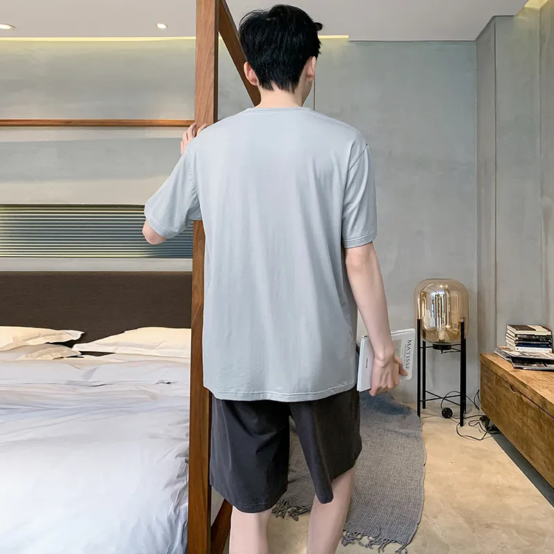 Floating Light Islands Pajama Set Men's Gift Box Set Light Gray-0