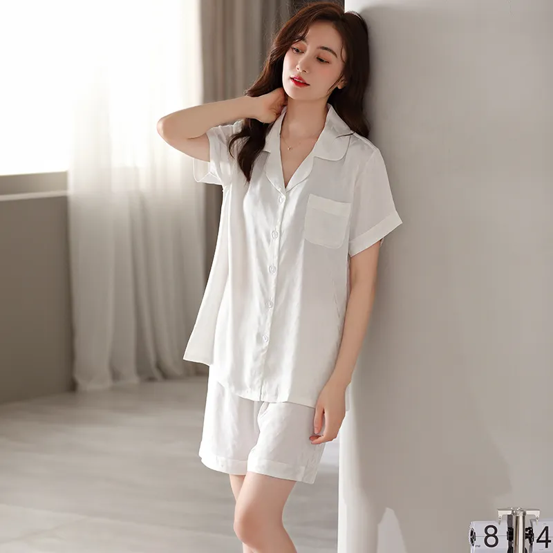 Floating Light Islands Pajama Set Women's White-3