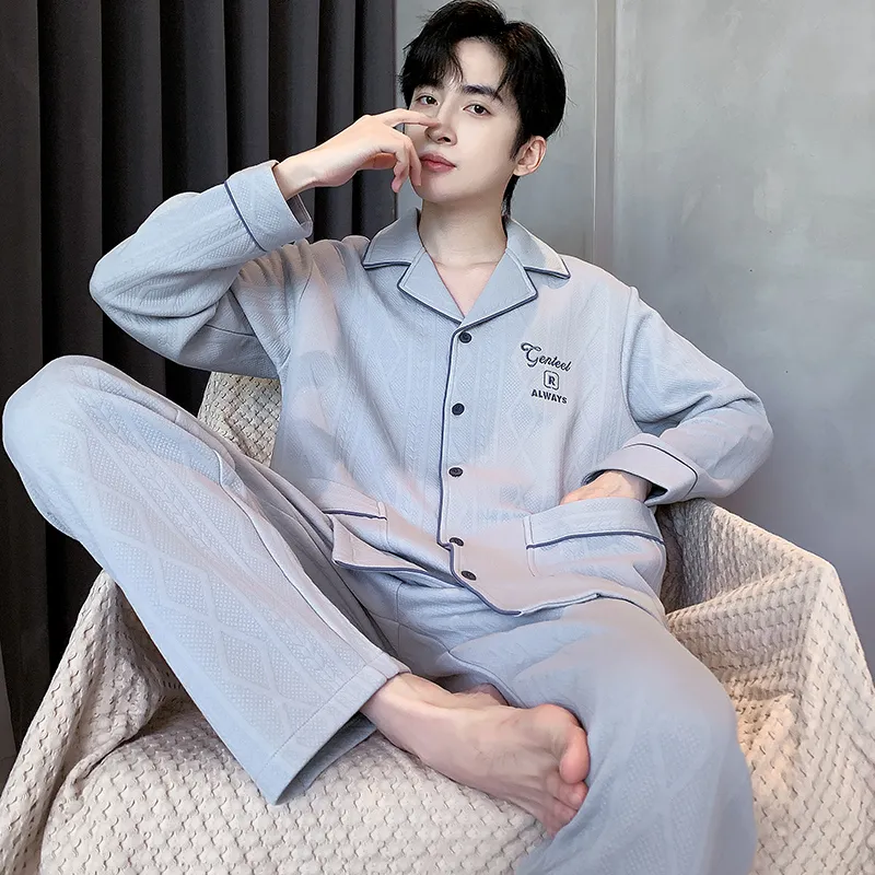 Floating Light Islands Pajama Set Gift Box Set Men's Light Blue-1