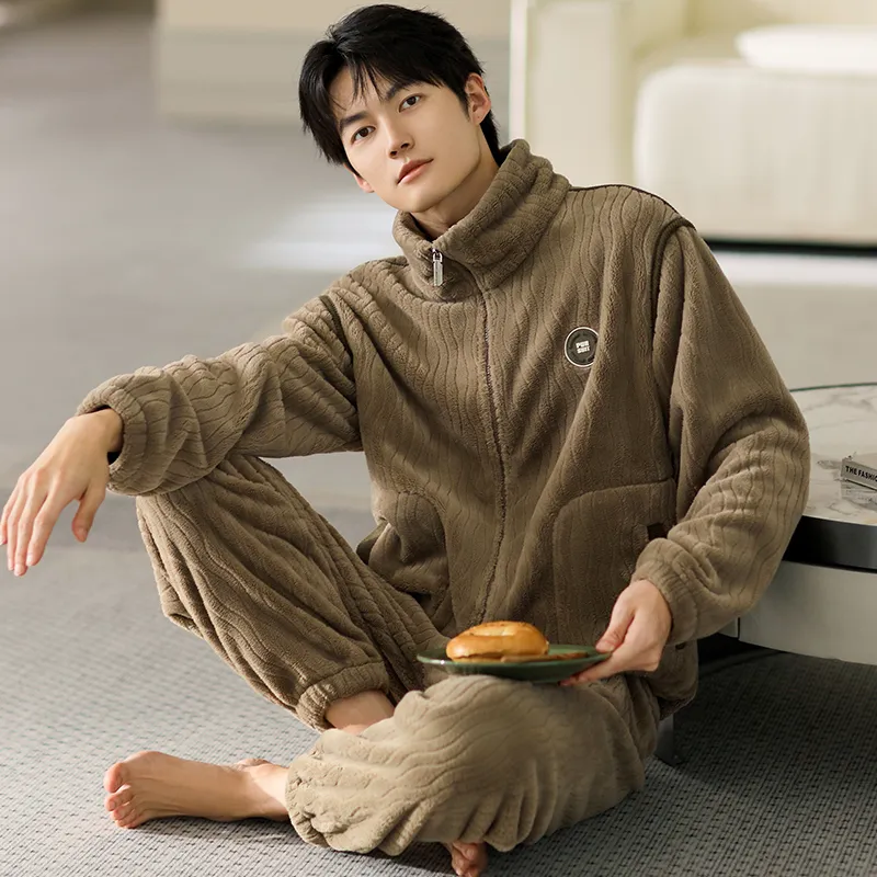 Floating Light Islands Pajama Set Gift Box Set Men's Dark Brown-5