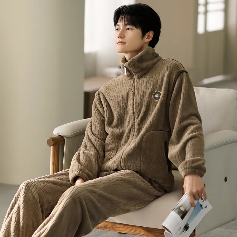 Floating Light Islands Pajama Set Gift Box Set Men's Dark Brown-1