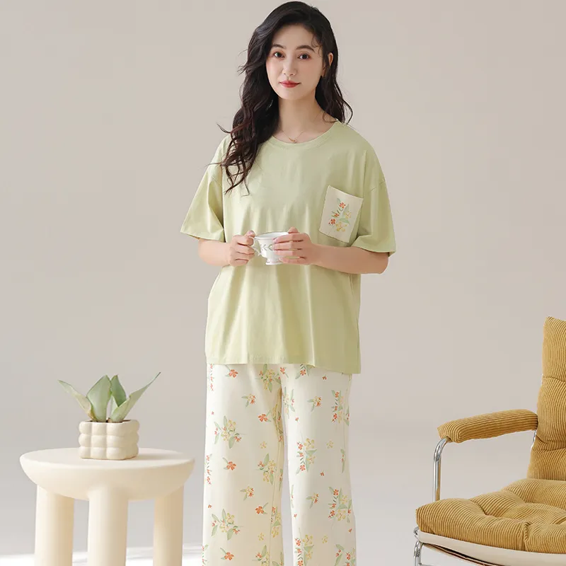 Floating Light Islands Pajama Set Women's Khaki-5