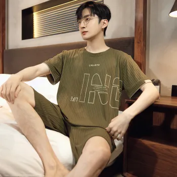 Floating Light Islands Pajama Set Men's Gift Box Set Olive