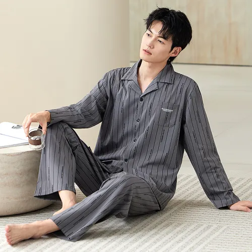 Pajama Set Men's Gift Box Set Gray