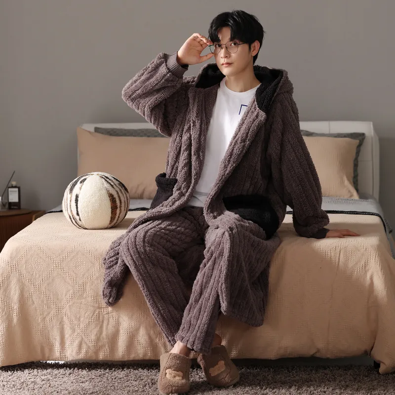 Floating Light Islands Pajama Set Men's Brown-2