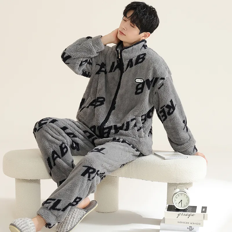 Floating light islands Men Pajama Sets-5