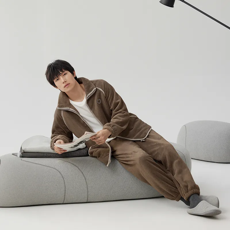 Floating light islands Men Pajama Sets-2