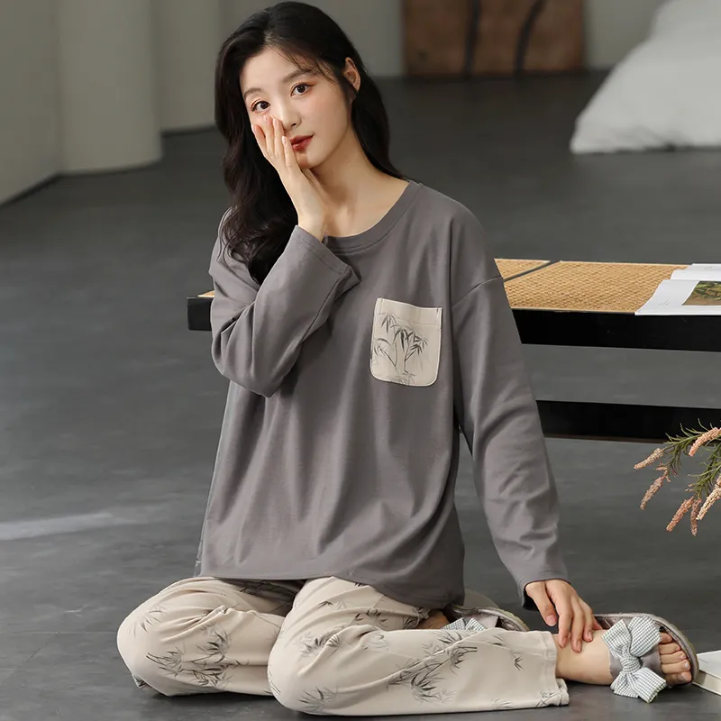 Floating Light Islands Pajama Set Women's Box Gray-5