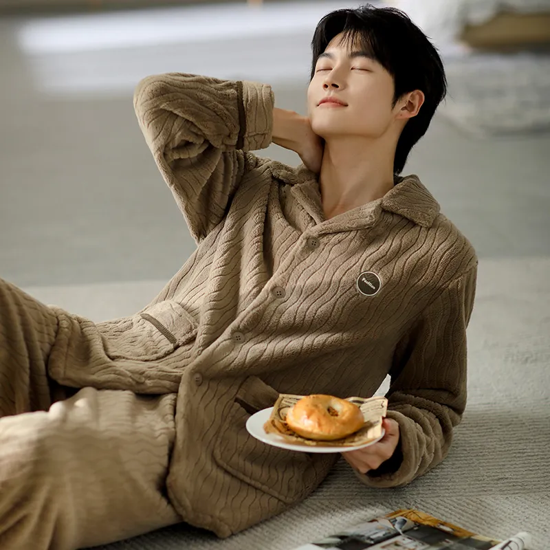 Floating Light Islands Pajama Set Gift Box Set Men's Dark Brown-4