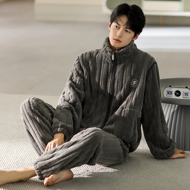 Floating Light Islands Pajama Set Gift Box Set Men's Slate Gray-3