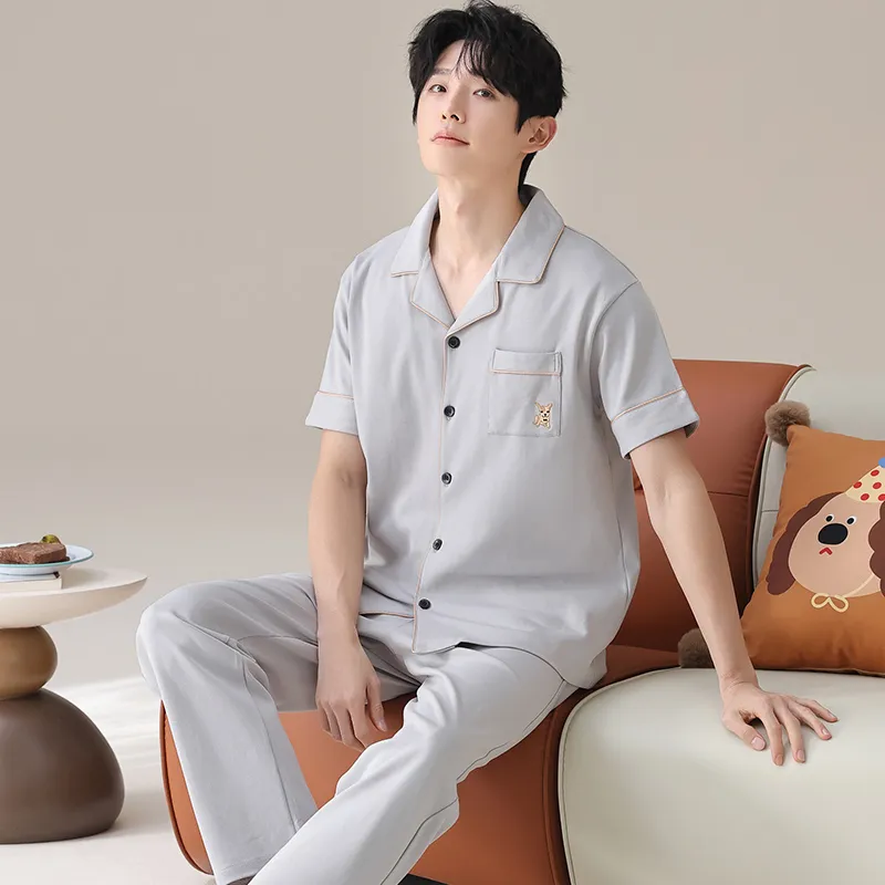 Floating Light Islands Pajama Set Men's Gray-3