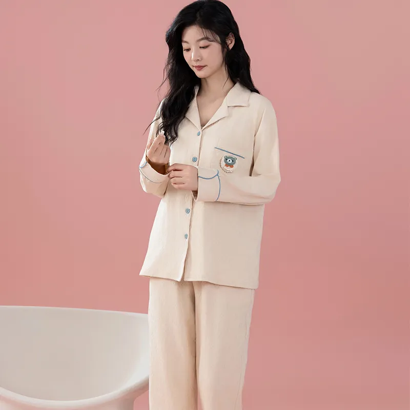 Floating Light Islands Pajama Set Women's Gift Box Set Ecru-7
