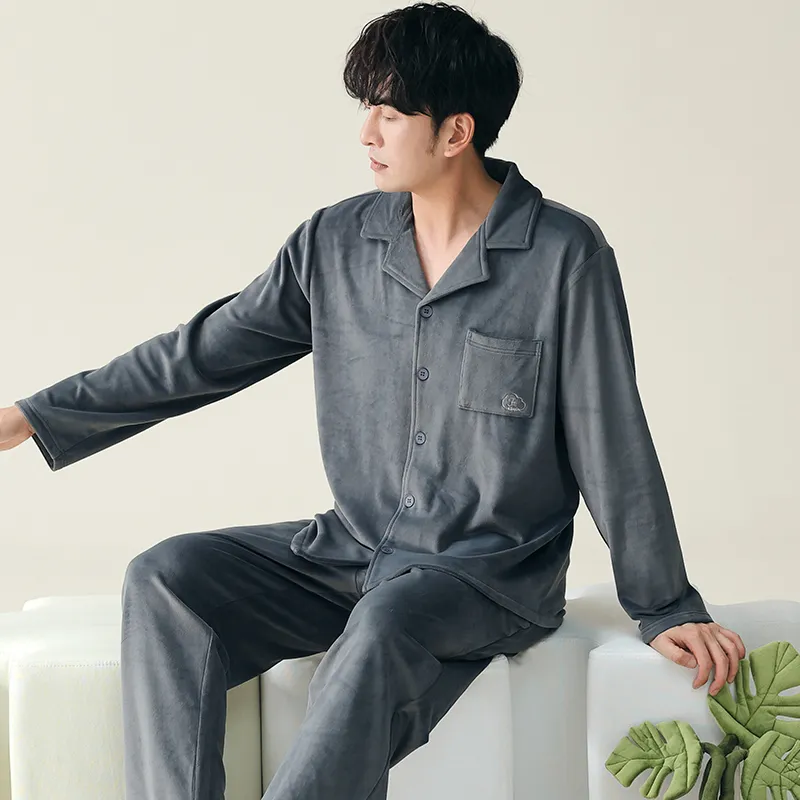 Floating Light Islands Pajama Set Men's Shopping Bag Slate Gray-3
