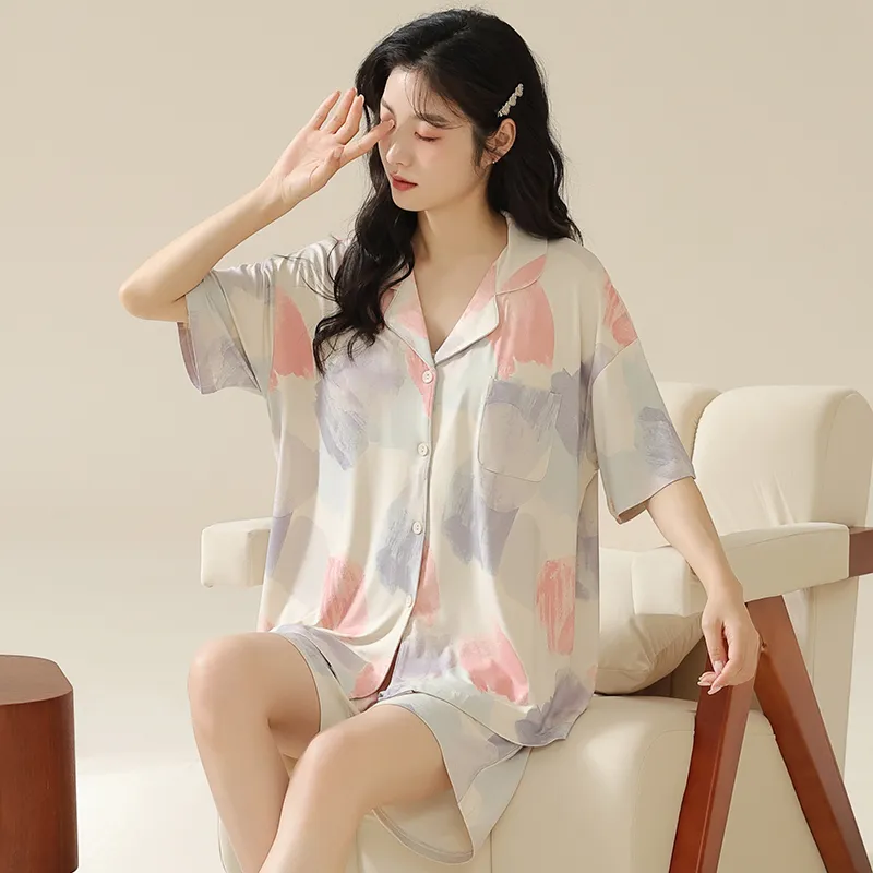 Floating Light Islands Pajama Set Women's Box Pink Purple-5