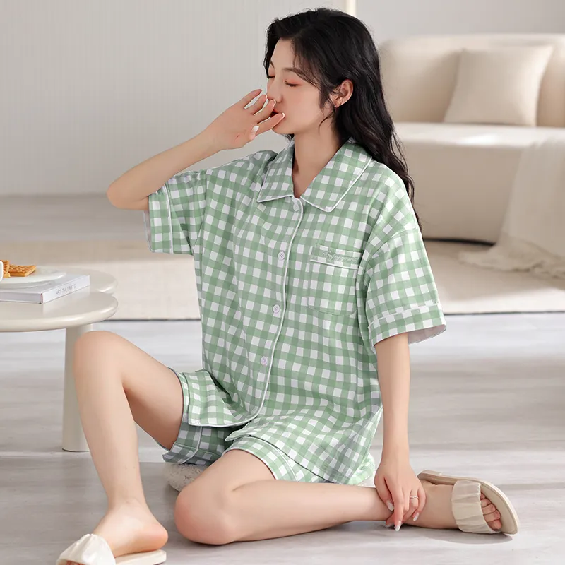Floating Light Islands Pajama Set Women's Box Light Green-2