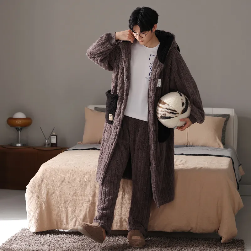 Floating Light Islands Pajama Set Men's Brown-4