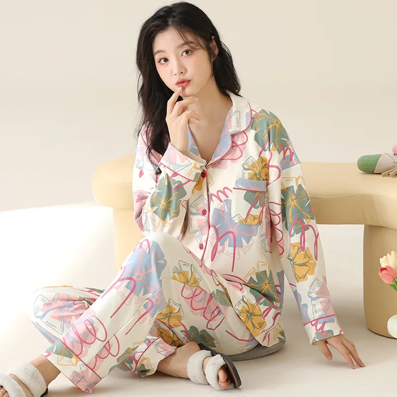 Floating Light Islands Pajama Set Women's Gift Box Set Pink-5