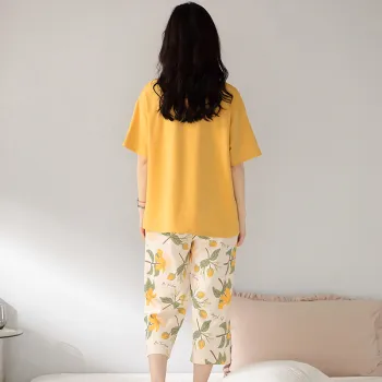 Floating Light Islands Pajama Set Women's Gift Box Set Yellow