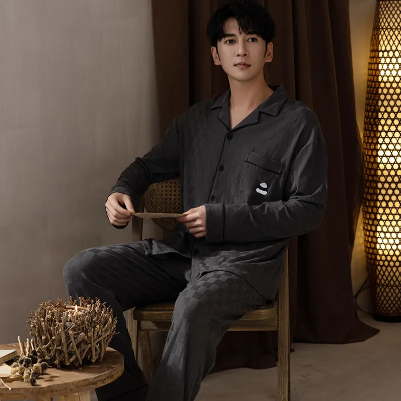Floating Light Islands Pajama Set Men's Box Dark Gray-4