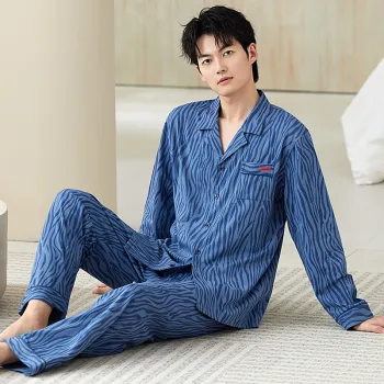 Floating Light Islands Pajama Set Men's Gift Box Set Blue