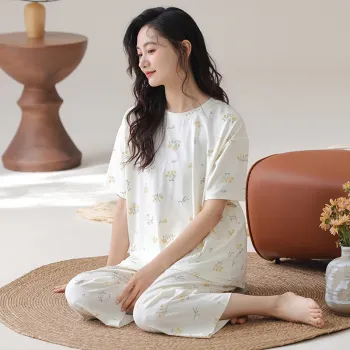 Floating Light Islands Pajama Set Women's White