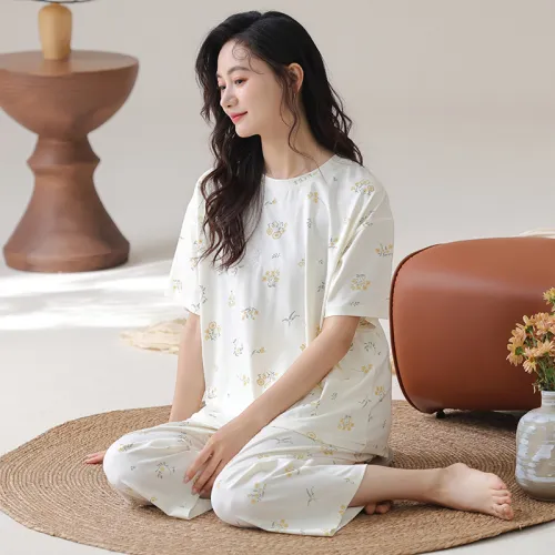 Floating Light Islands Pajama Set Women's White