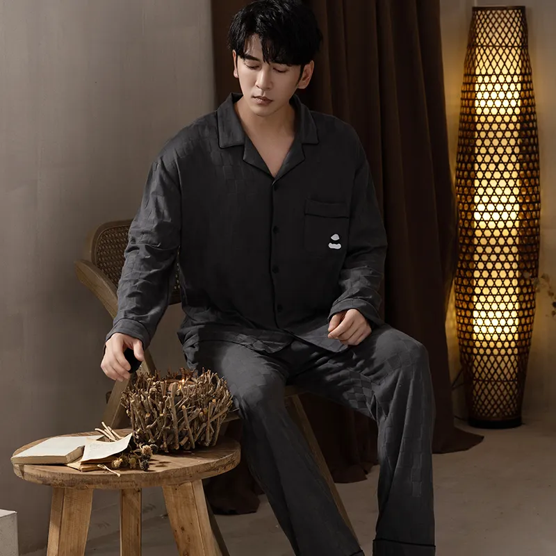 Floating Light Islands Pajama Set Men's Box Dark Gray-2