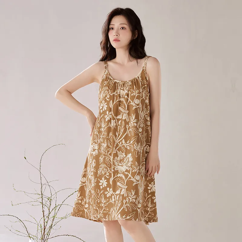 Floating Light Islands Nightgown Women's Tan-1