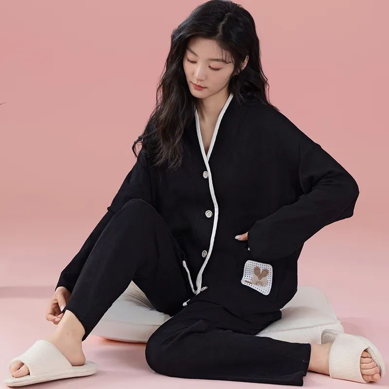 Floating Light Islands Pajama Set Women's Box Black-1