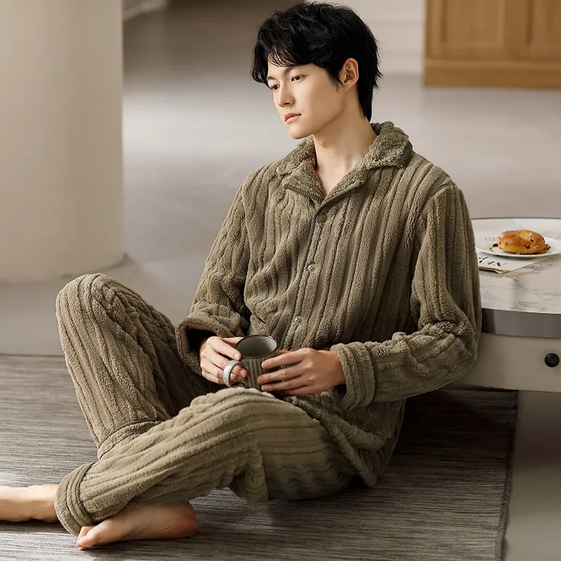 Floating Light Islands Pajama Set Men's Earth Yellow-5