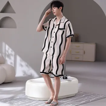 Floating Light Islands Pajama Set Men's Gift Box Set Ecru