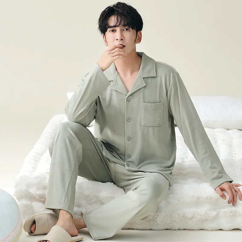 Floating Light Islands Pajama Set Men's Shopping Bag Light Gray-4