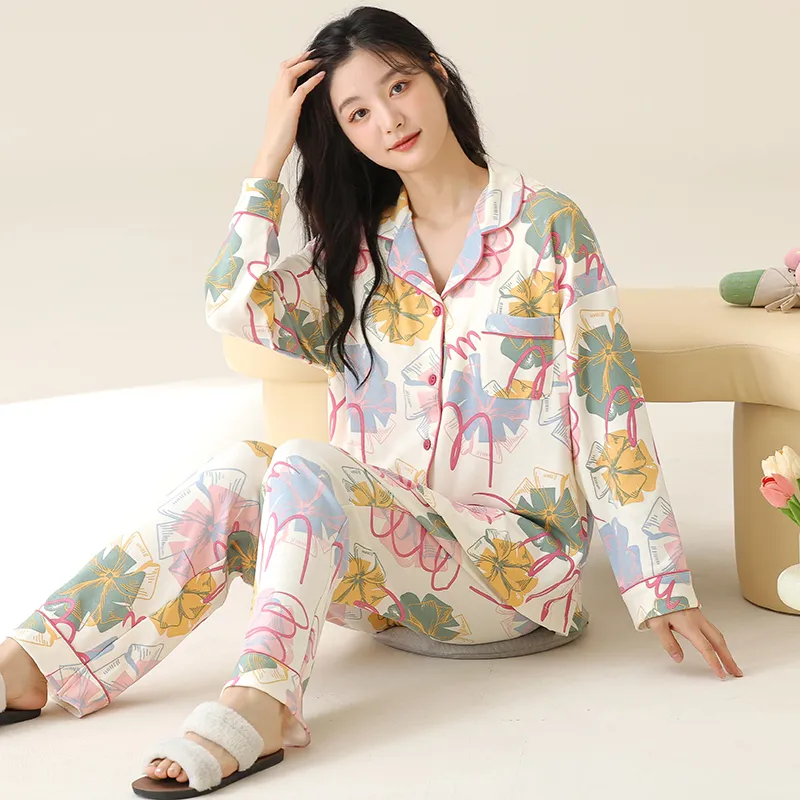 Floating Light Islands Pajama Set Women's Gift Box Set Pink-2