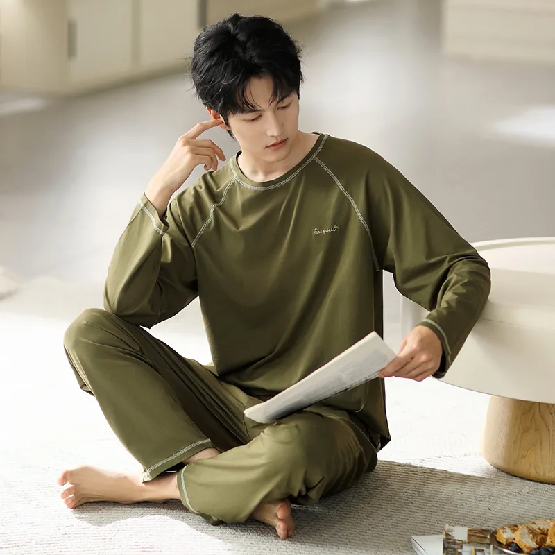 Floating Light Islands Pajama Set Gift Box Set Men's Olive-3