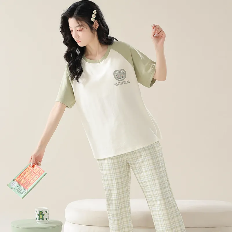 Floating Light Islands Pajama Set Women's Gift Box Set Light Green-8