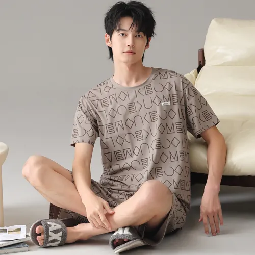 Floating Light Islands Pajama Set Men's Umber