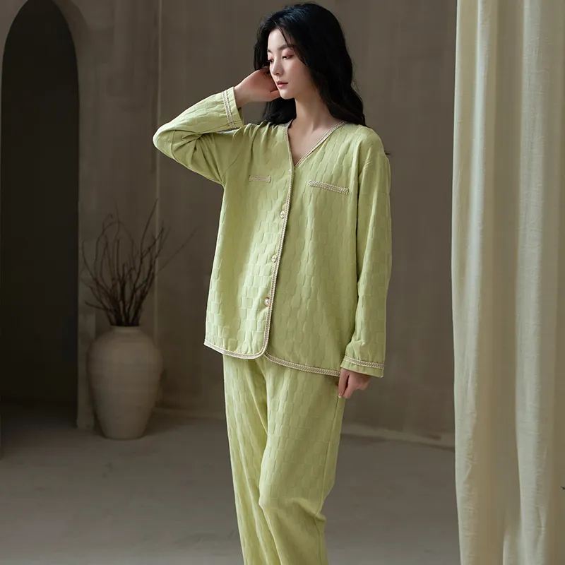 Floating Light Islands Pajama Set Women's Box Green-6