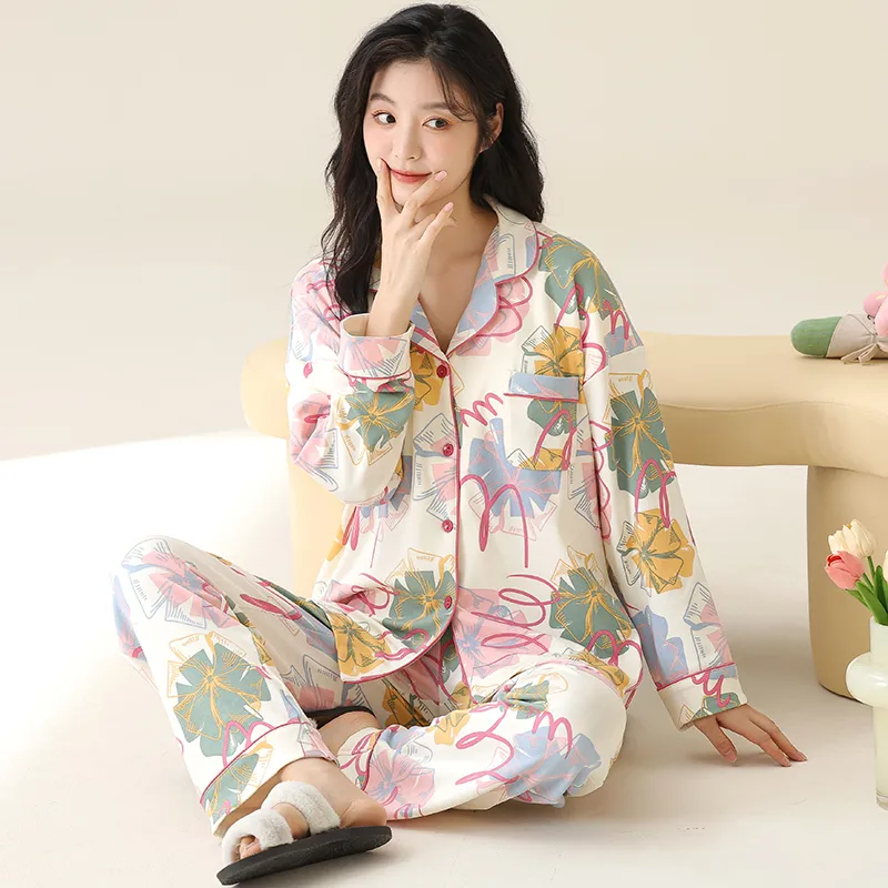 Floating Light Islands Pajama Set Women's Gift Box Set Pink-4