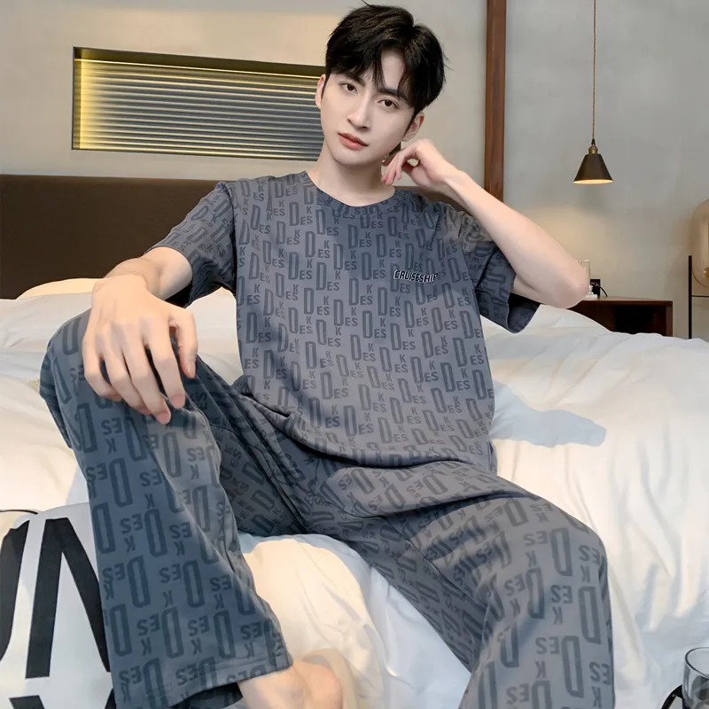 Floating Light Islands Pajama Set Men's Dark Blue-2