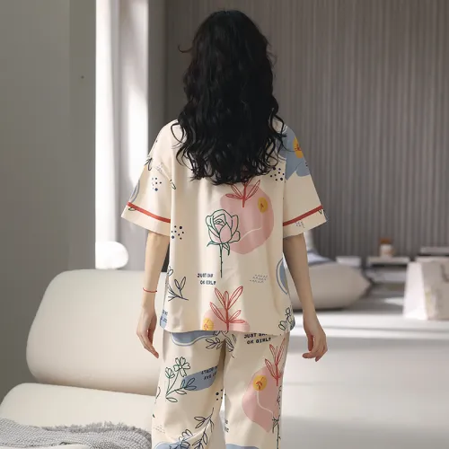 Floating Light Islands Pajama Set Women's Gift Box Set Apricot