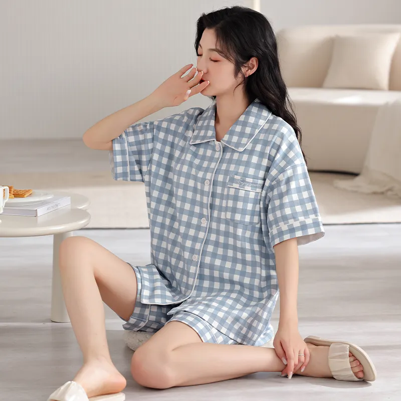 Floating Light Islands Pajama Set Women's Box Light Blue-1